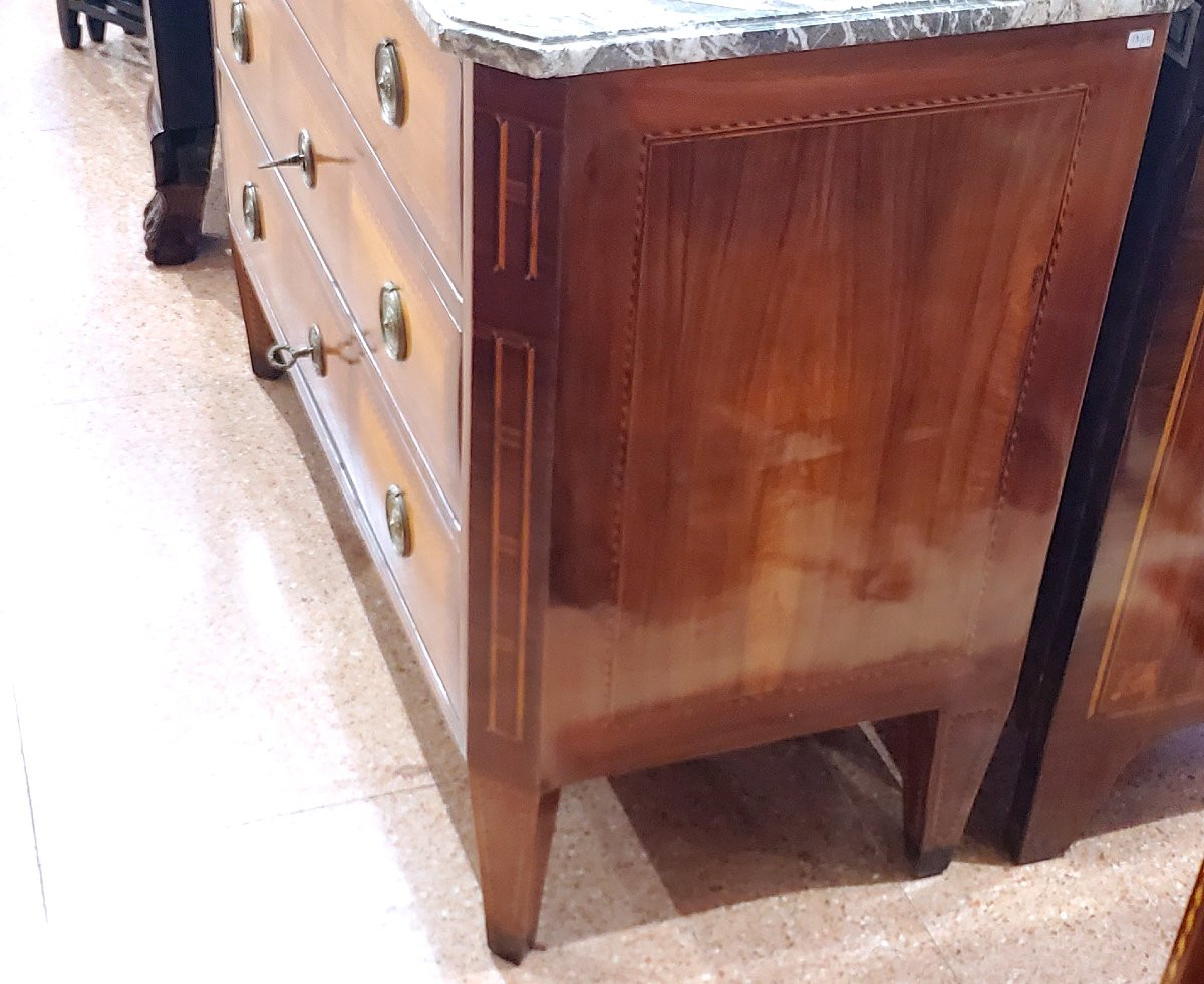 Commode ancienne d'époque Louis XVI (1774-1792) en noyer-photo-3