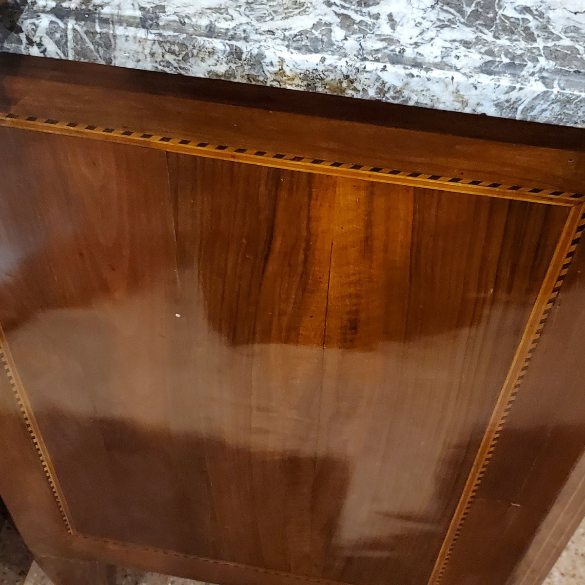 Commode ancienne d'époque Louis XVI (1774-1792) en noyer-photo-4