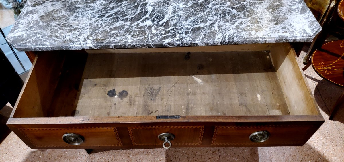 Commode ancienne d'époque Louis XVI (1774-1792) en noyer-photo-7
