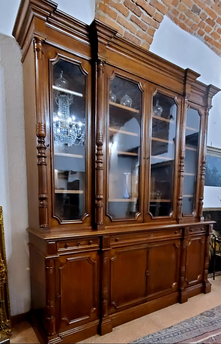 Bibliothèque ancienne de style Louis-Philippe, fabrication française.-photo-2