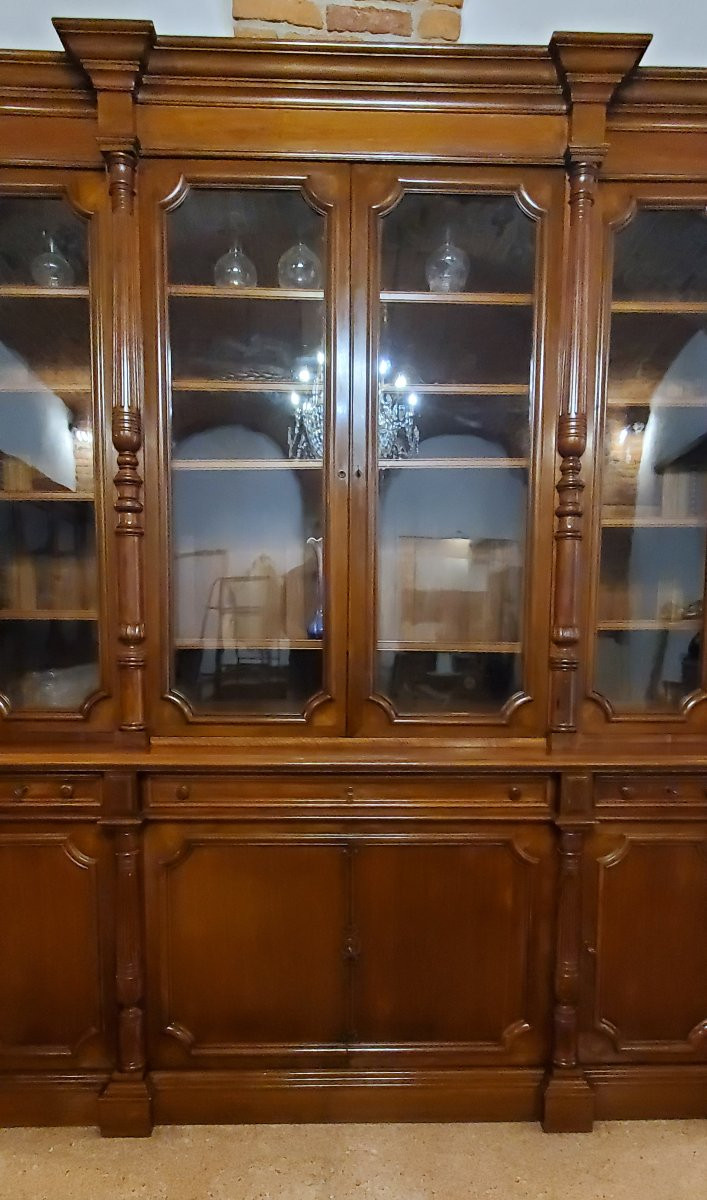 Bibliothèque ancienne de style Louis-Philippe, fabrication française.-photo-2