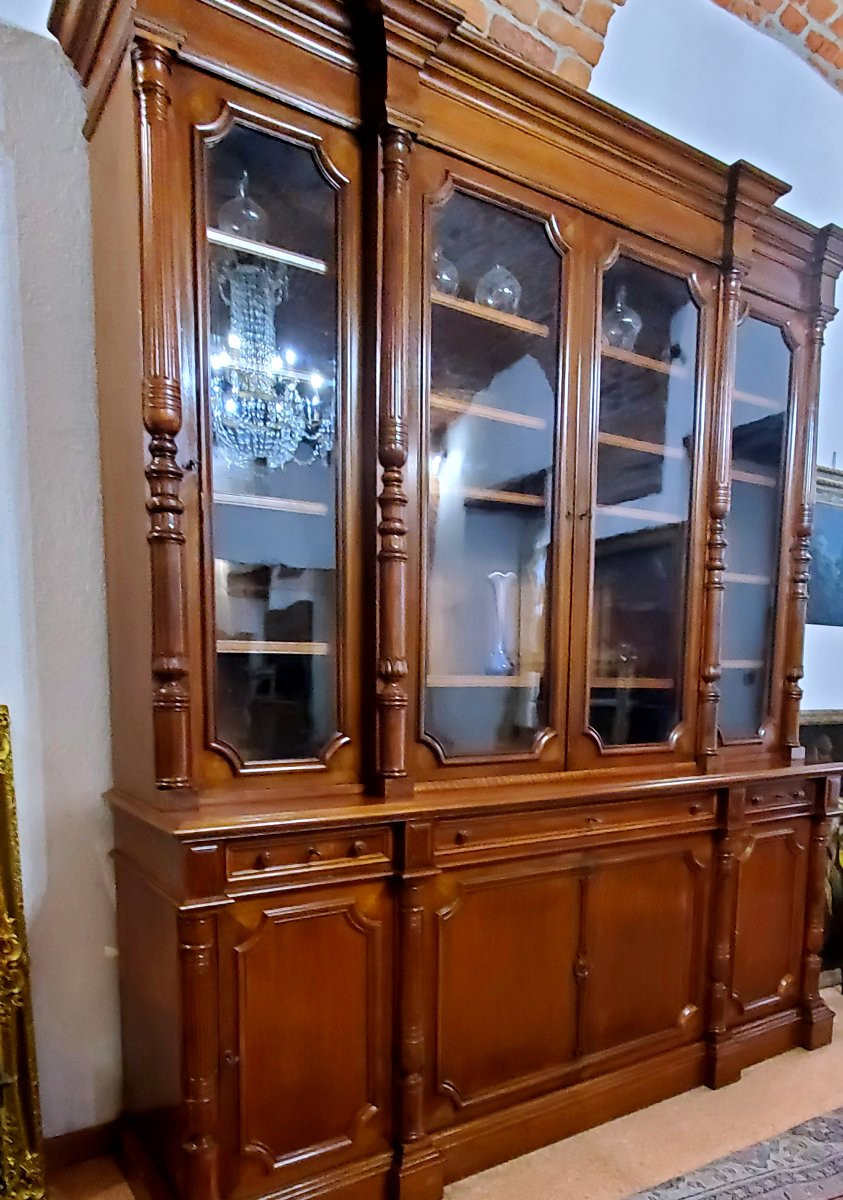 Bibliothèque ancienne de style Louis-Philippe, fabrication française.-photo-3