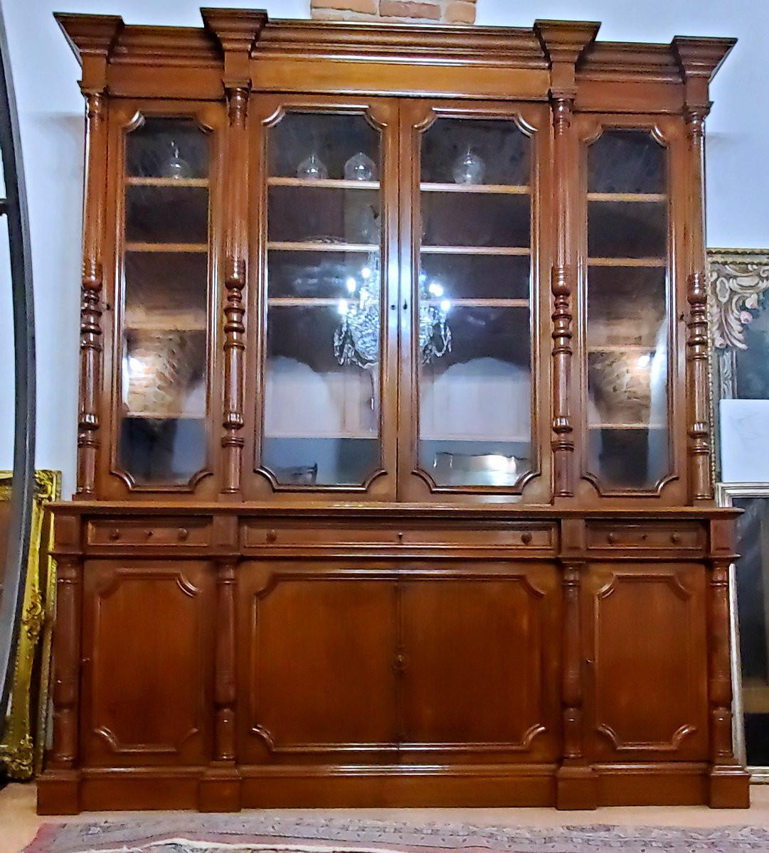 Bibliothèque ancienne de style Louis-Philippe, fabrication française.-photo-4