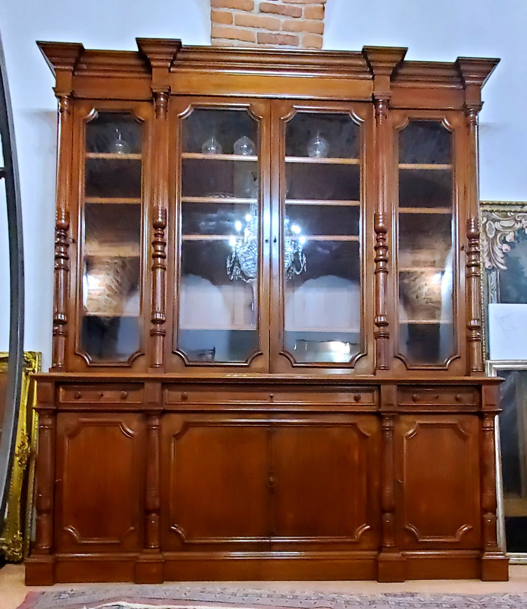 Bibliothèque ancienne de style Louis-Philippe, fabrication française.