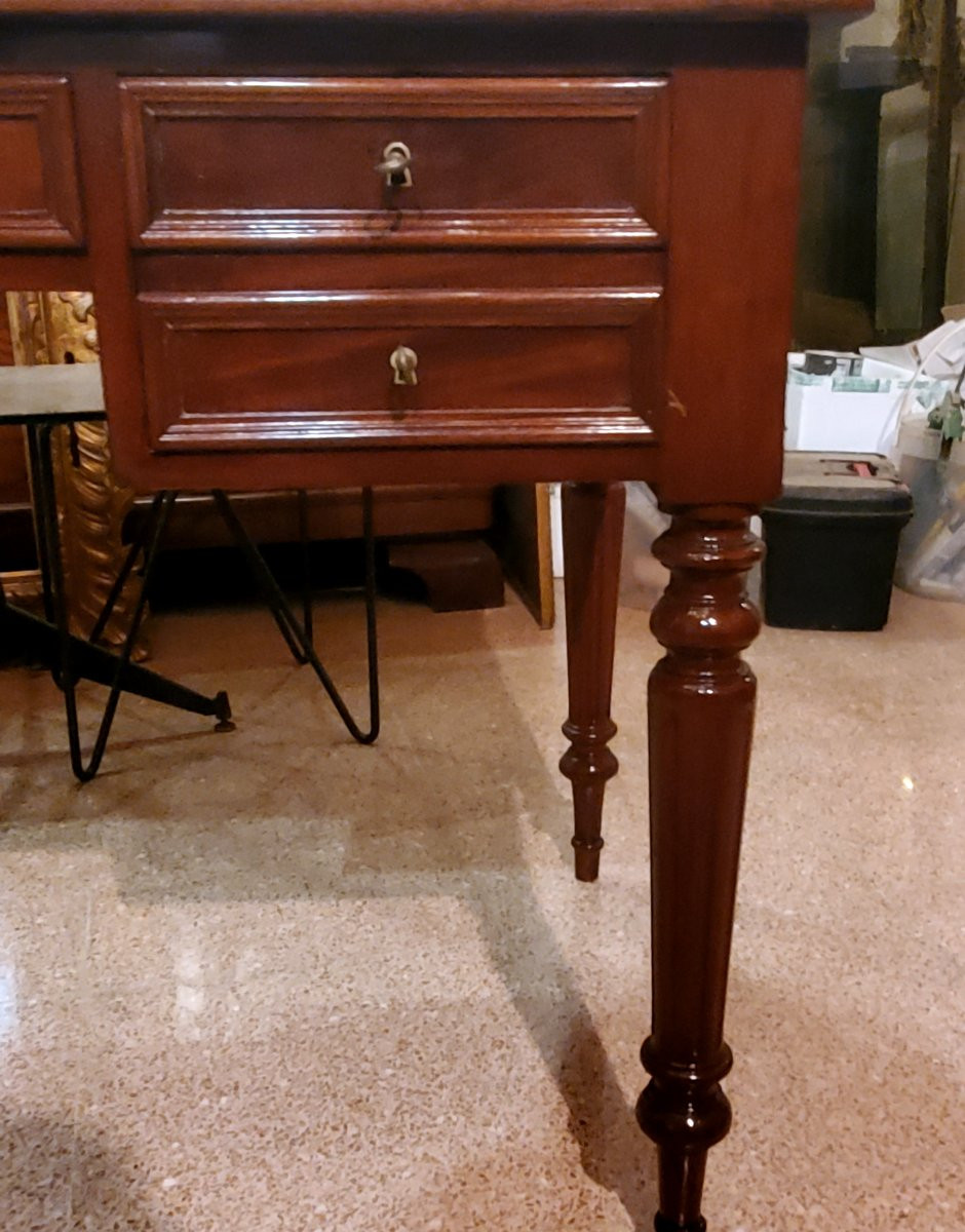 Bureau ancien Louis Philippe, de fabrication française, en acajou de Cuba-photo-5