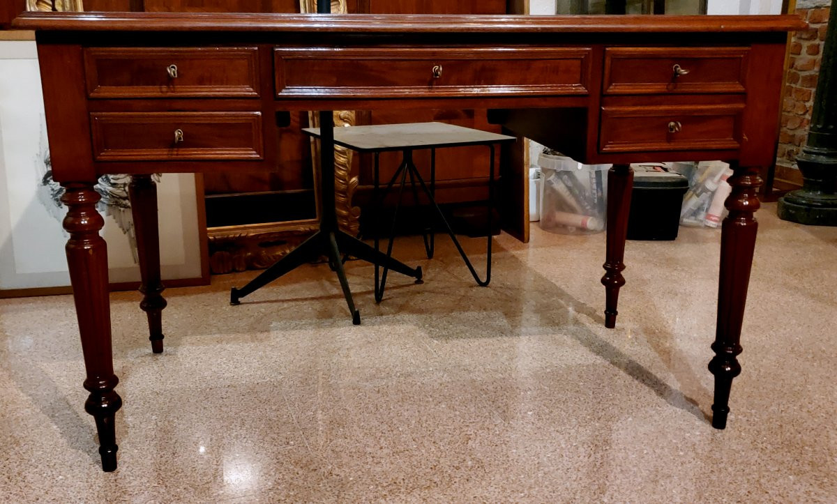 Bureau ancien Louis Philippe, de fabrication française, en acajou de Cuba-photo-6