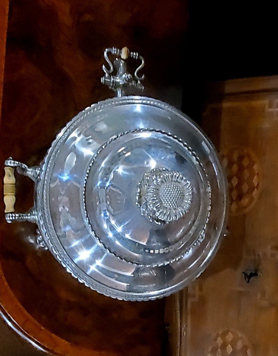 Samovar ancien de fabrication anglaise, vers 1840,  (plaqué argent)-photo-4