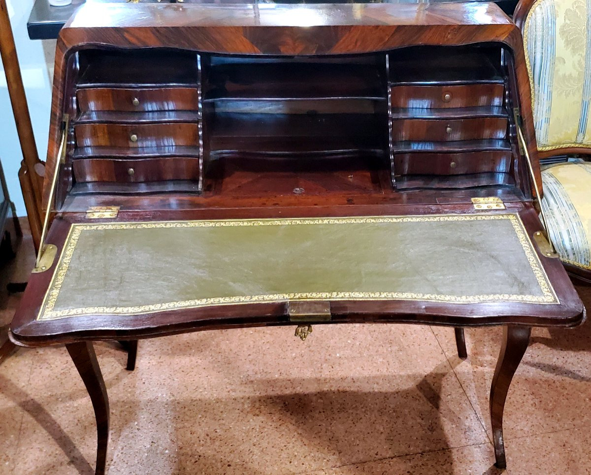 Bureau à abattants ancien Louis XV en palissandre, vers 1750-photo-2