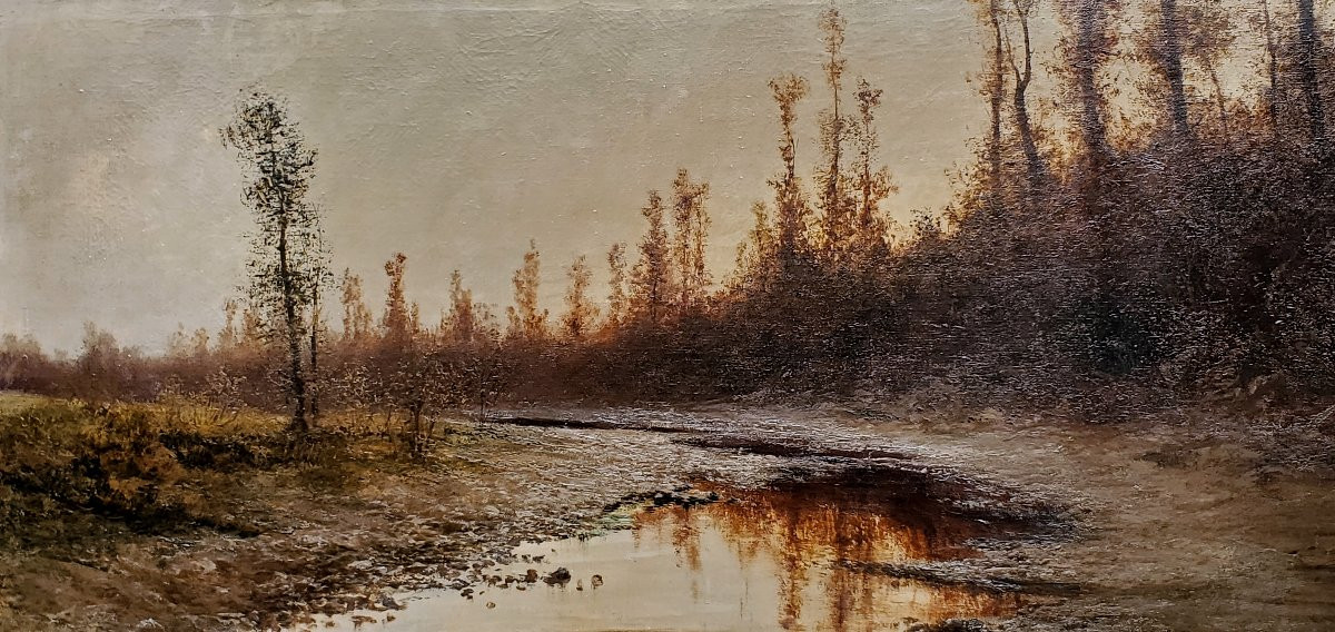 Peinture ancienne à l'huile sur toile de Giacinto Bo, peintre piémontais (Italie) né en 1832 -photo-3