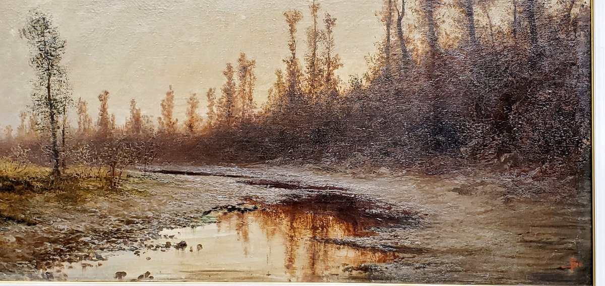 Peinture ancienne à l'huile sur toile de Giacinto Bo, peintre piémontais (Italie) né en 1832 -photo-1