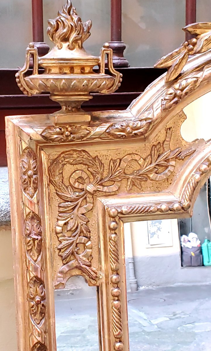Antique Napoleon III Mirror, French Manufacture, Original 18k -photo-3