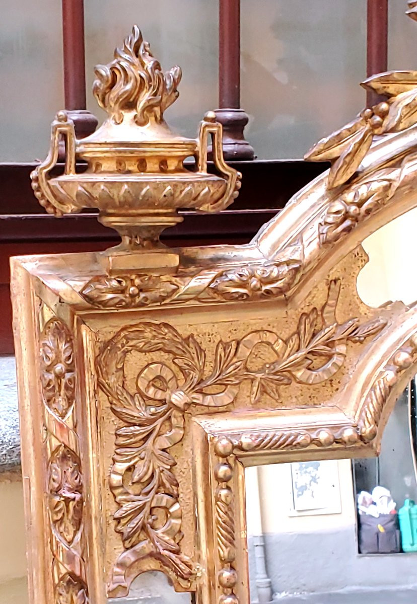 Antique Napoleon III Mirror, French Manufacture, Original 18k -photo-3