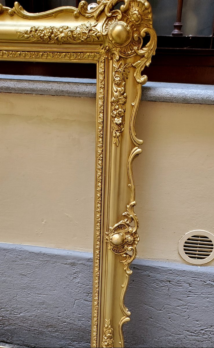 This Large, Antique, Gilded Wooden Frame From The Louis-philippe Period (circa 1860), French-photo-1