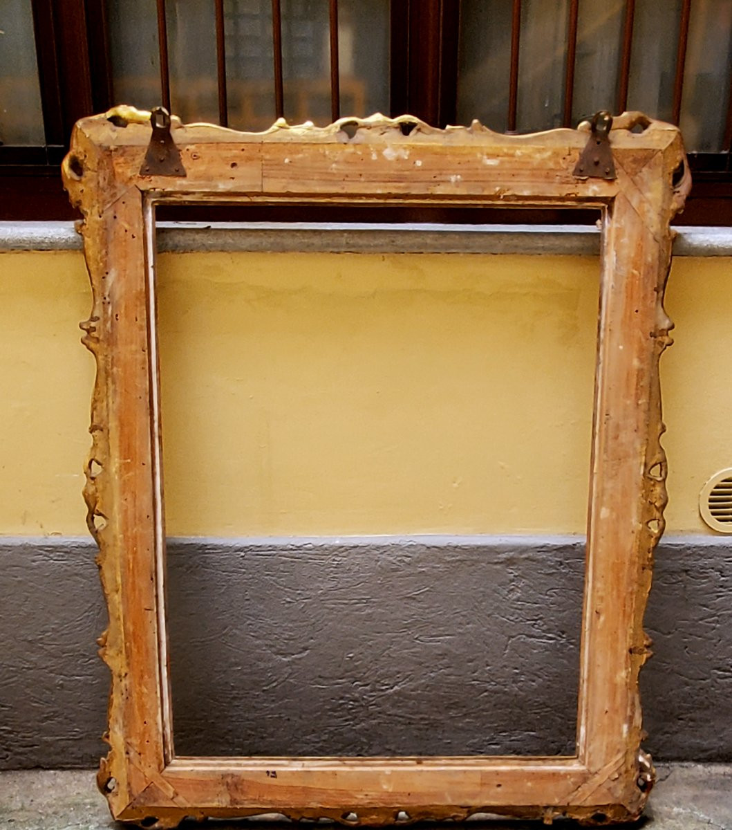 This Large, Antique, Gilded Wooden Frame From The Louis-philippe Period (circa 1860), French-photo-5