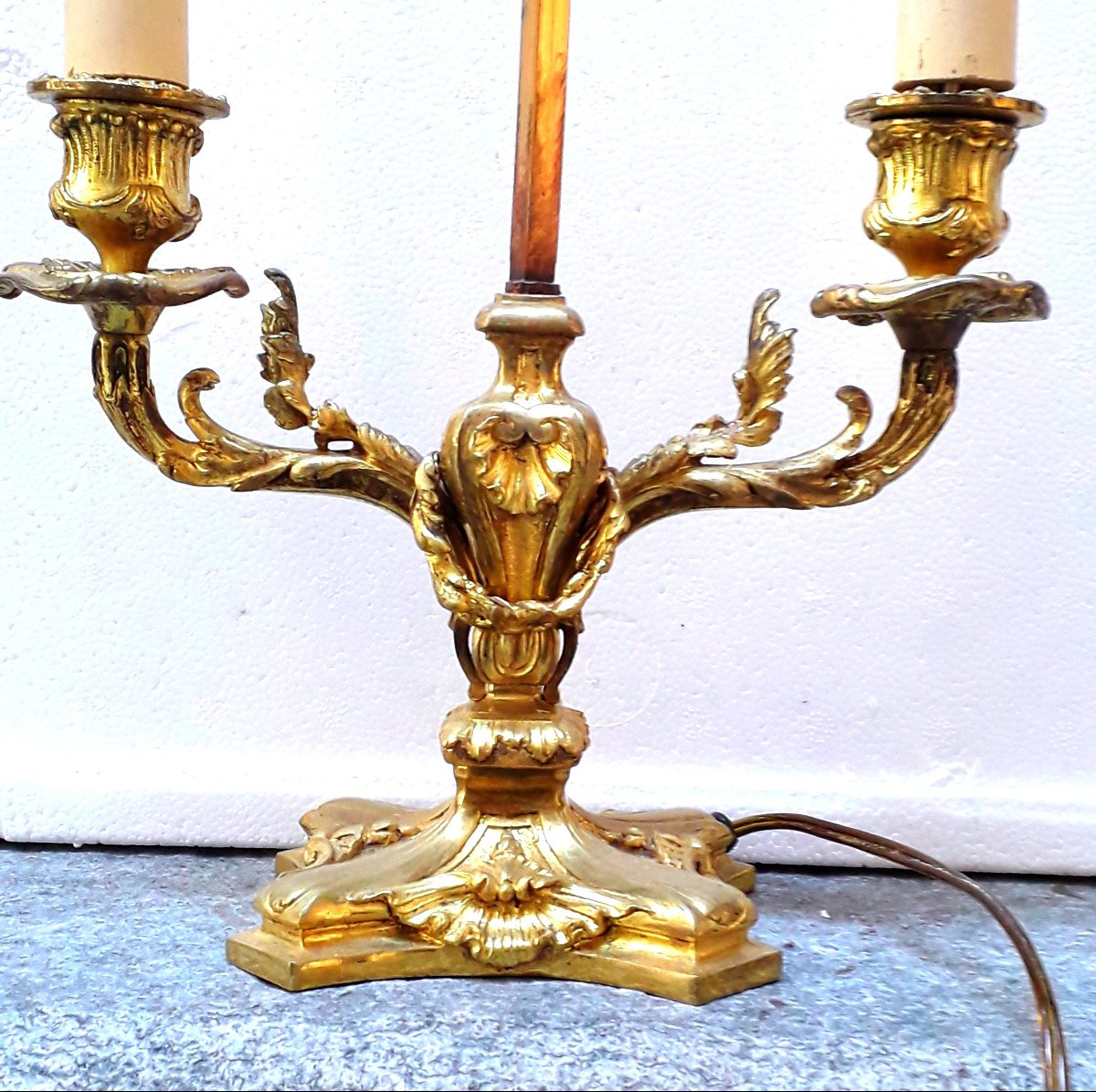 Candélabre Napoléon III, années 1860, en bronze ciselé et doré. -photo-3