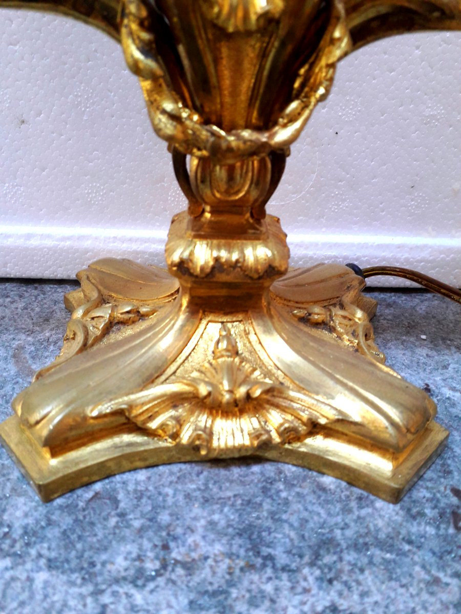 Candélabre Napoléon III, années 1860, en bronze ciselé et doré. -photo-5