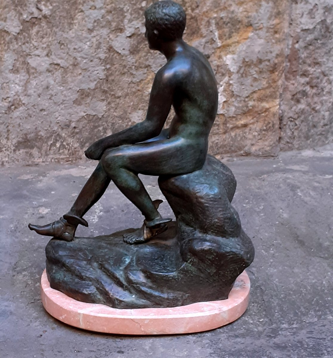 Bronze Sculpture Depicting A Seated Mercury (messenger Of The Gods, Son Of Jupiter) -photo-4