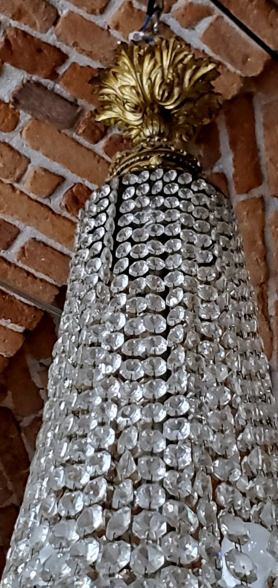 Lamp Napoleone III In Golden Bronze And Crystal Height 120 Cm Lamp Of High Quality, -photo-2
