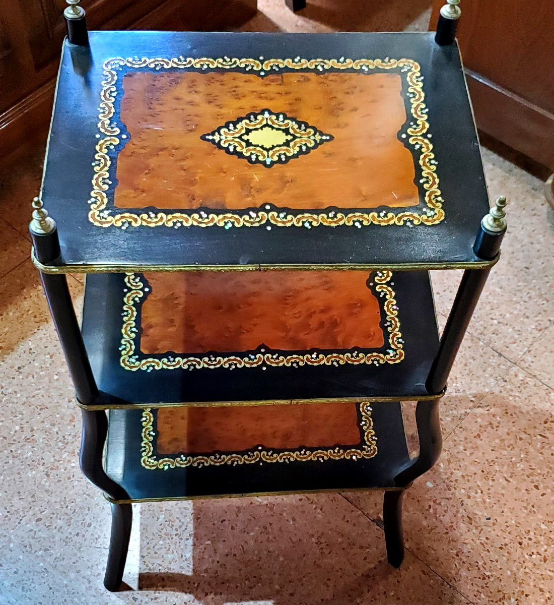 Cabinet ancien Napoléon III à étagères-photo-3