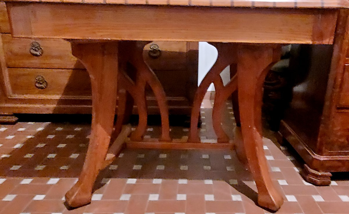 Antique Italian Art Nouveau Table, Rectangular In Shape, 100x78 Cm-photo-2