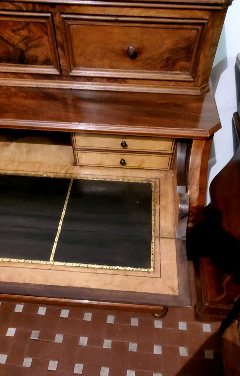 Commode ancienne à abattant en noyer d'époque Louis-Philippe.-photo-2