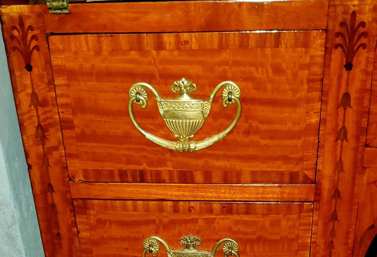 Bureau ancien de fabrication anglaise victorienne en bois satiné -photo-7