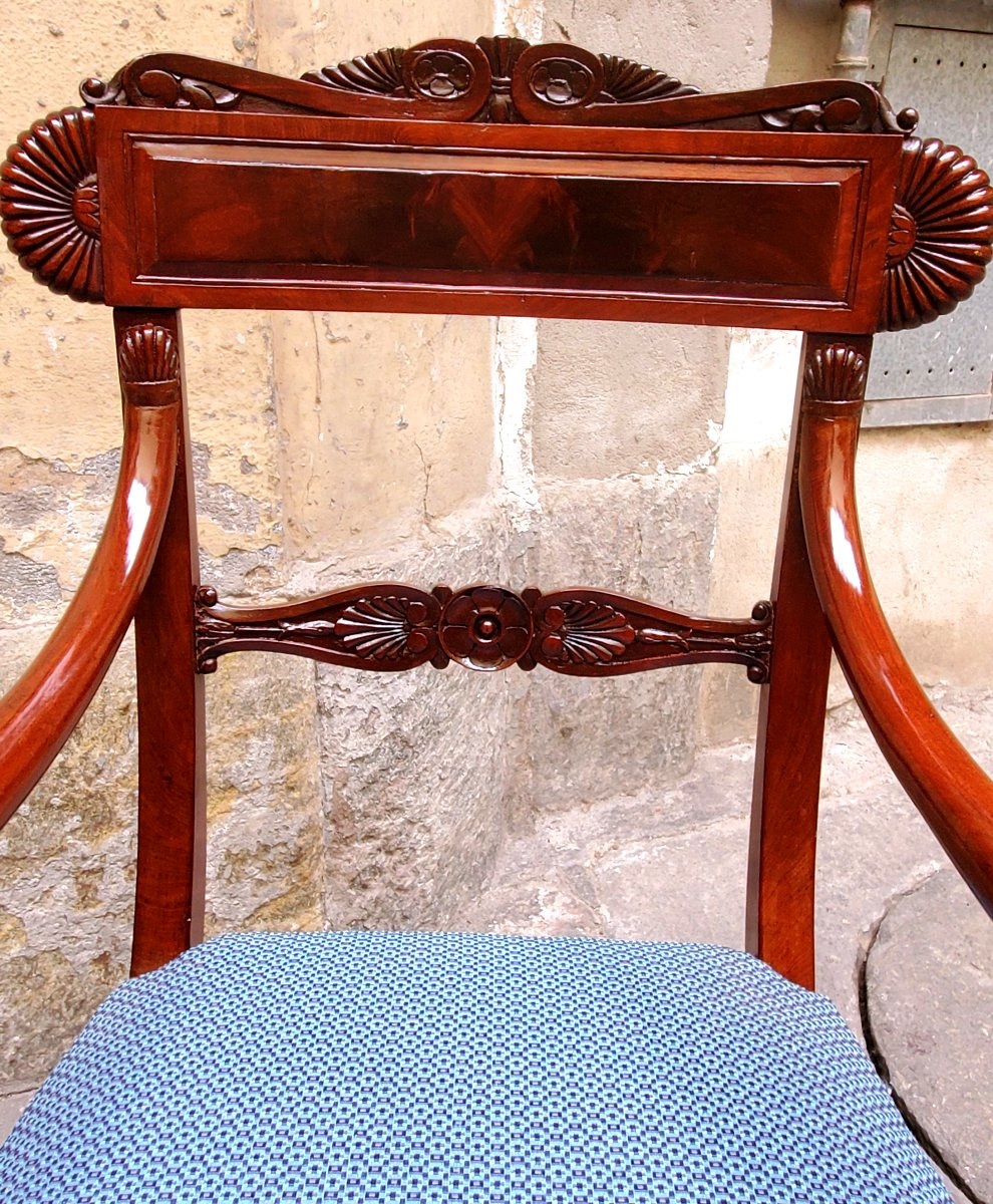 Antique Charles X Armchairs In Rosewood, Made In Italy-photo-4