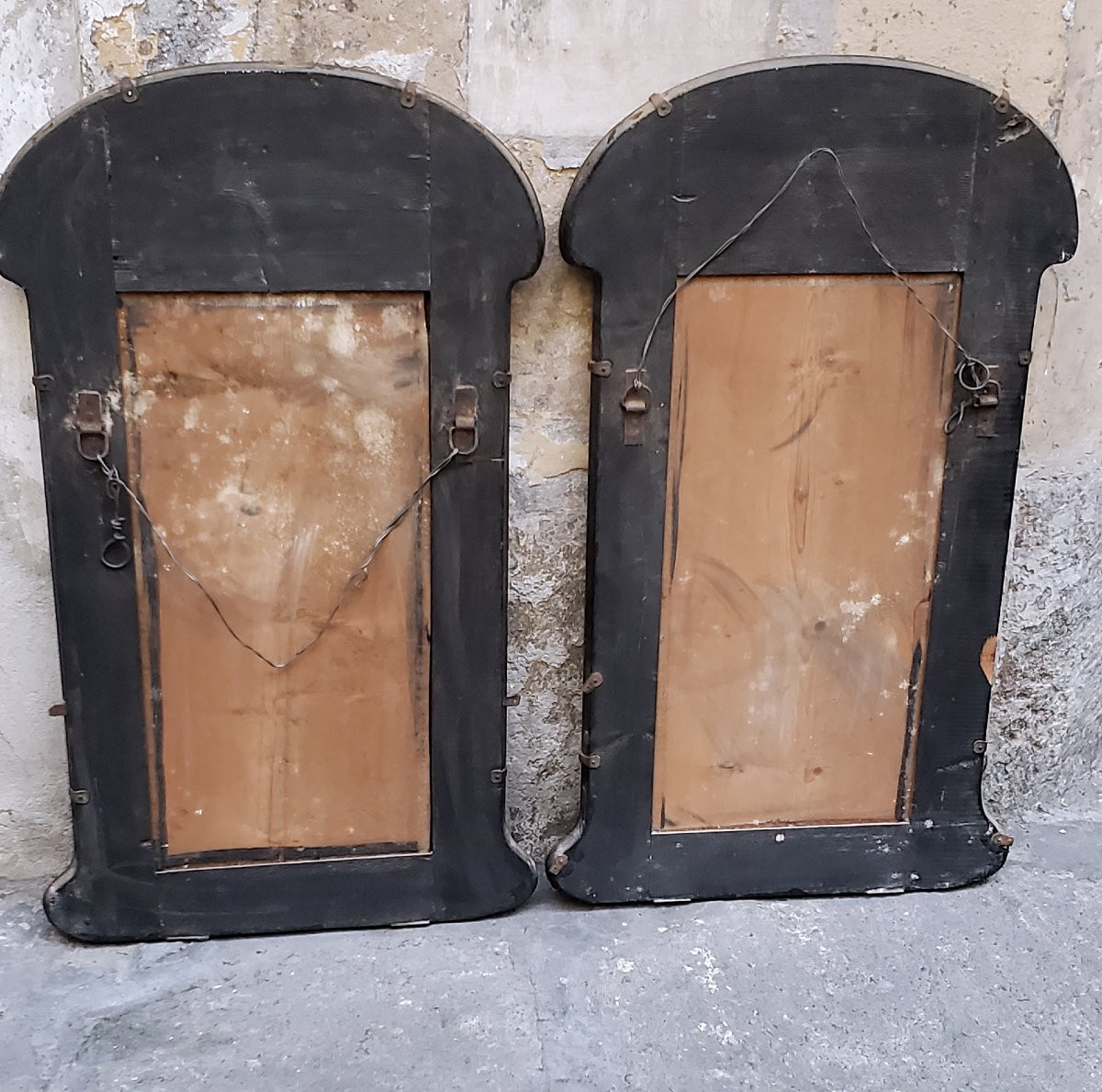 Two Antique Art Nouveau Mirrors.-photo-3