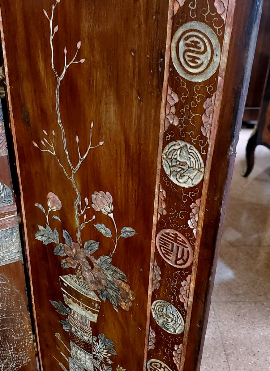Ce paravent chinois à 8 panneaux en laque de Coromandel -photo-8