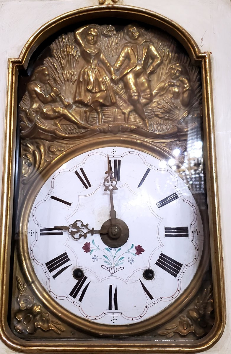 Antique Morbier Clock, French-made, From The Late 18th Century. -photo-4