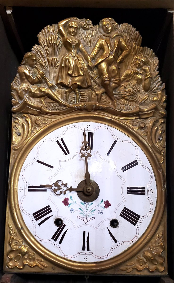 Antique Morbier Clock, French-made, From The Late 18th Century. -photo-4