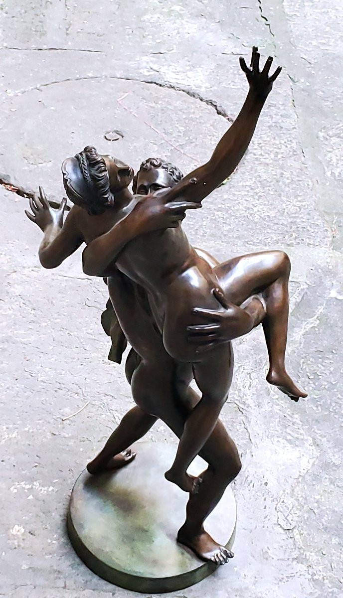 Sculpture en bronze représentant l'Enlèvement des Sabines.-photo-2
