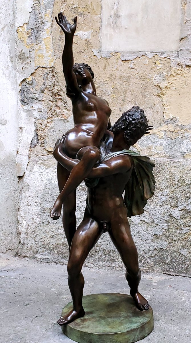 Sculpture en bronze représentant l'Enlèvement des Sabines.-photo-4