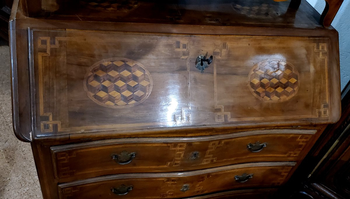 Trumeau ancien du XVIIIe siècle, fabriqué dans le Piémont (Italie)-photo-8