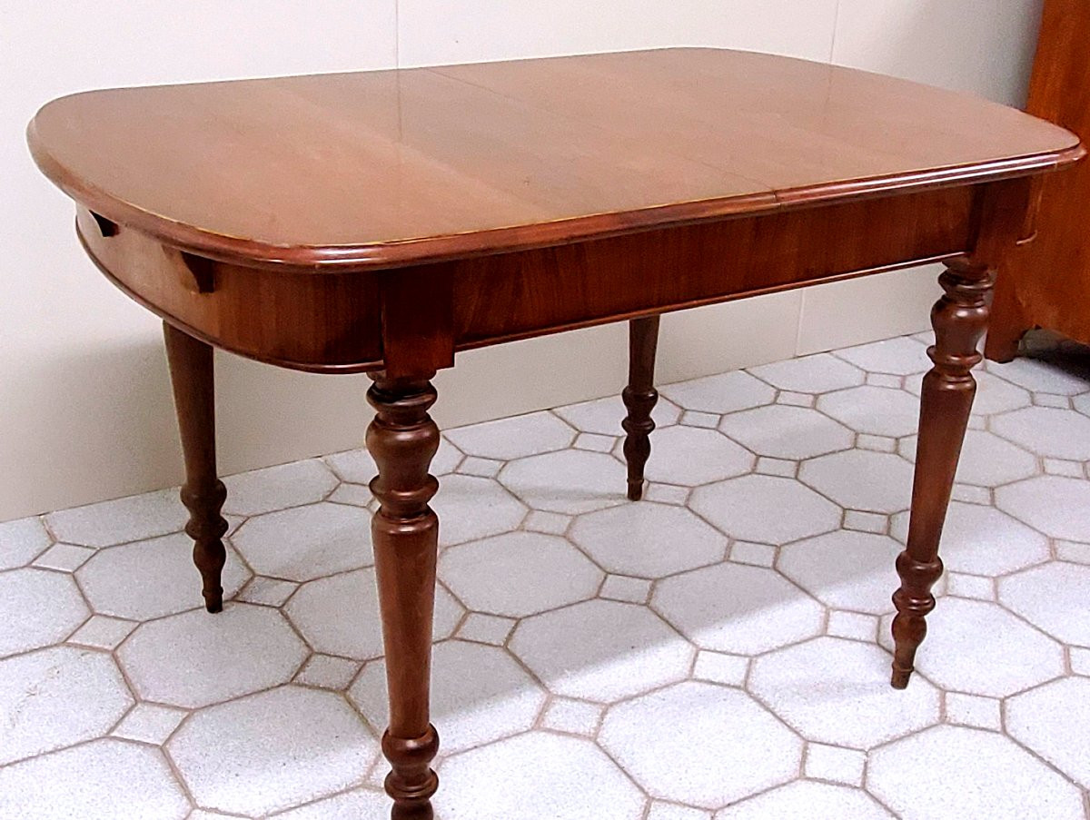 Antique Louis Philippe Extendable Table, -photo-4