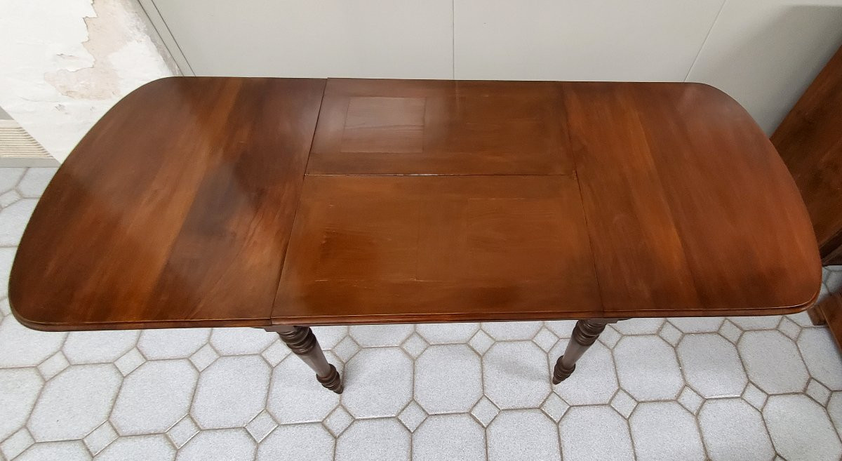 Antique Louis Philippe Extendable Table, -photo-2