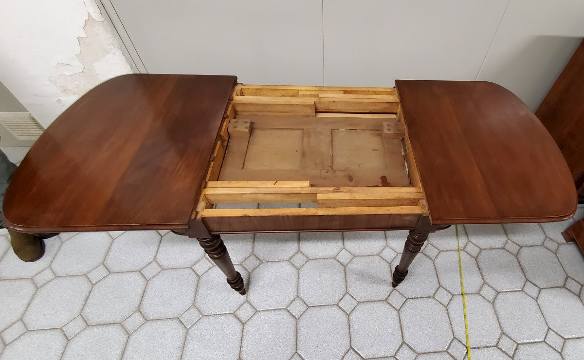Antique Louis Philippe Extendable Table, -photo-4