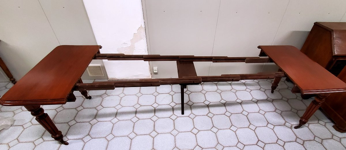 Antique English Extendable Table, Circa 1840, Made Of Mahogany. -photo-5