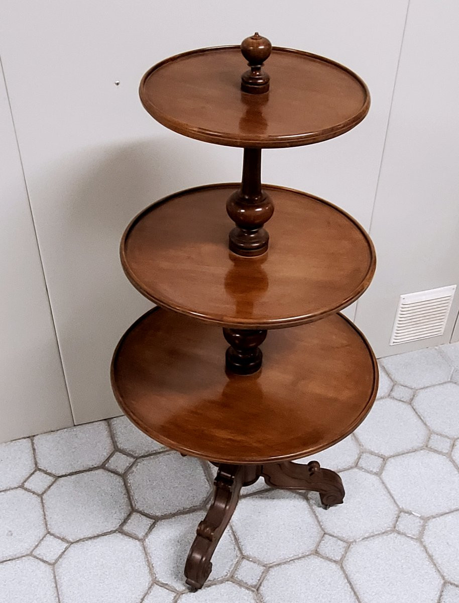 Antique Louis Philippe Living Room Table, French Manufacture, In Walnut Wood-photo-3