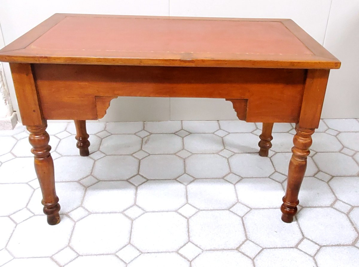 Antique Louis Philippe Cherry Wood Desk, Made In Piedmont (italy)-photo-4