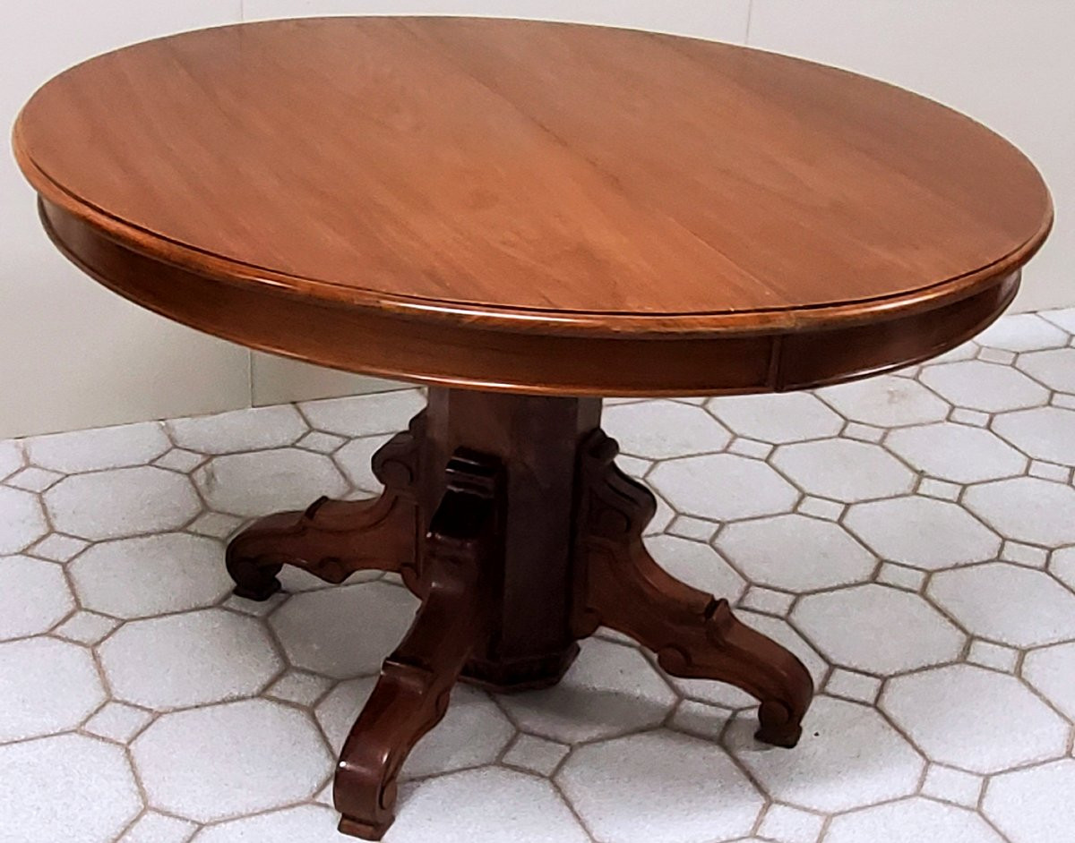 Antique Louis Philippe Extendable Table, French-made, In Walnut. -photo-2