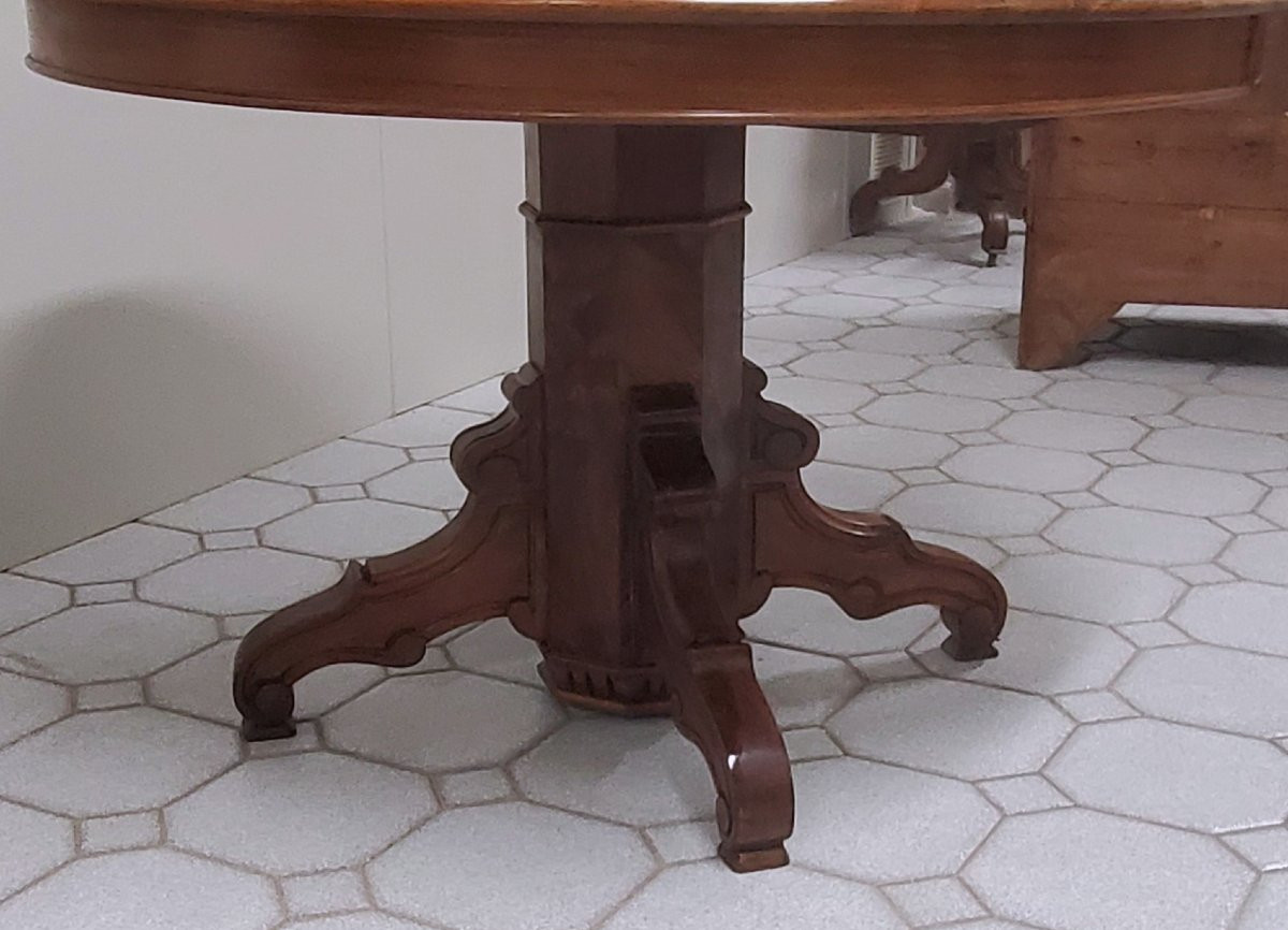 Antique Louis Philippe Extendable Table, French-made, In Walnut. -photo-2