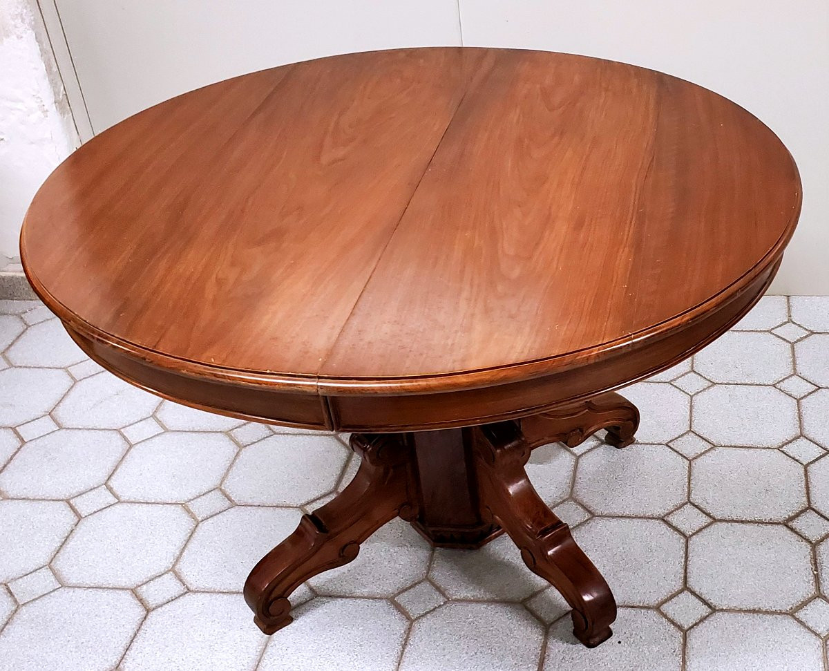 Antique Louis Philippe Extendable Table, French-made, In Walnut. -photo-3