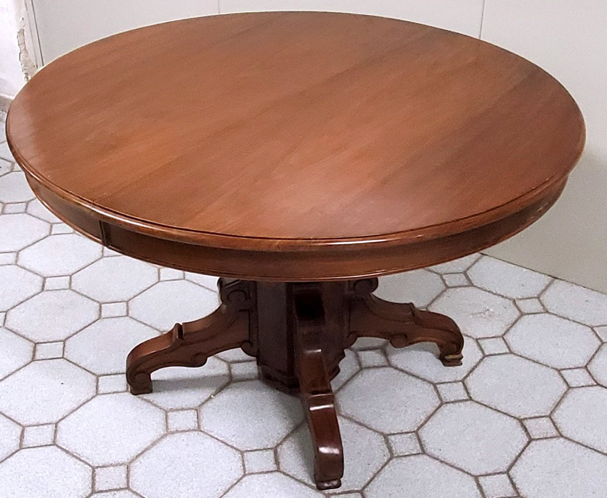 Antique Louis Philippe Extendable Table, French-made, In Walnut. -photo-6