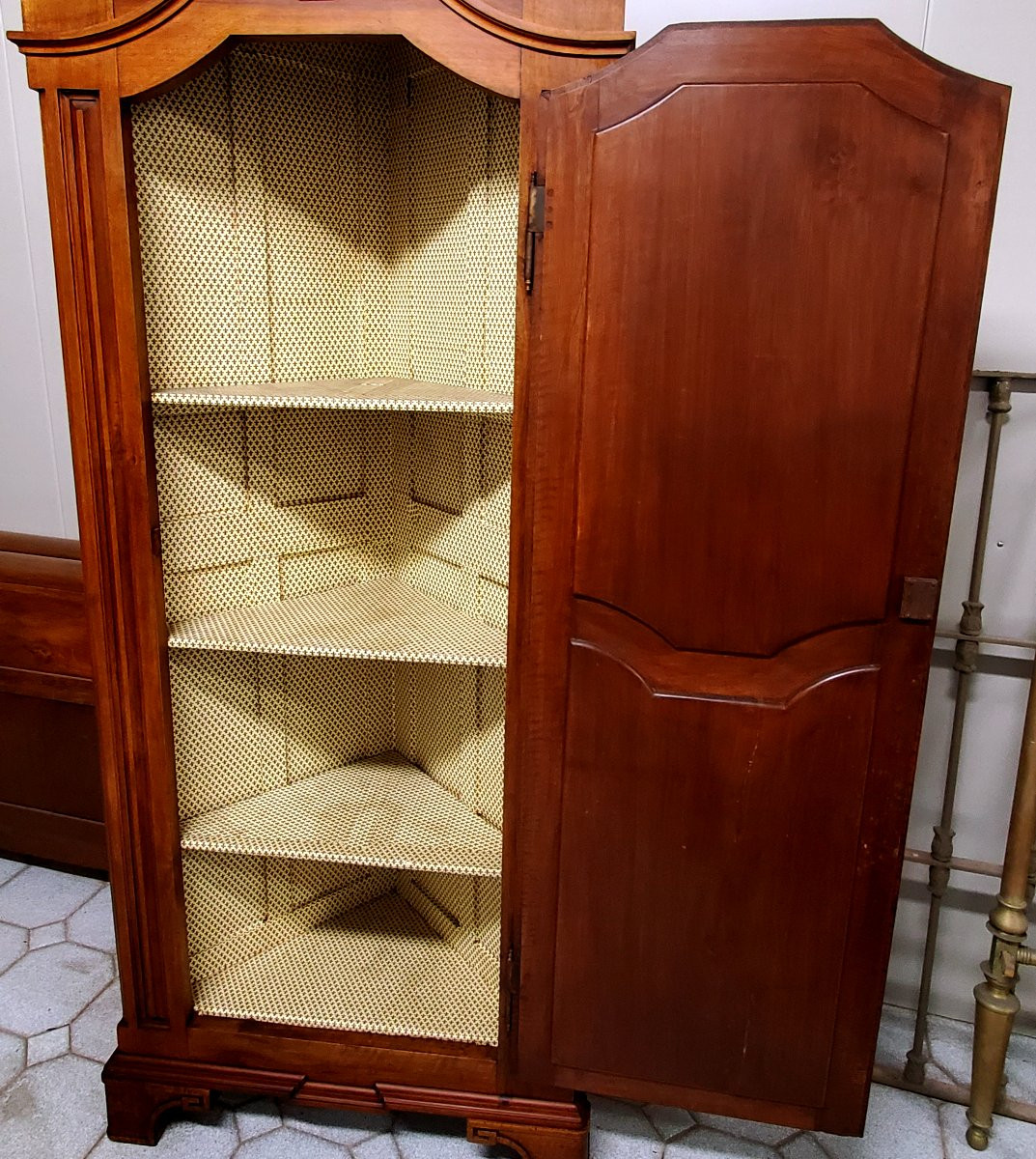 Antique Louis XVI-style Corner Cabinet From The 1850s/80s,-photo-3