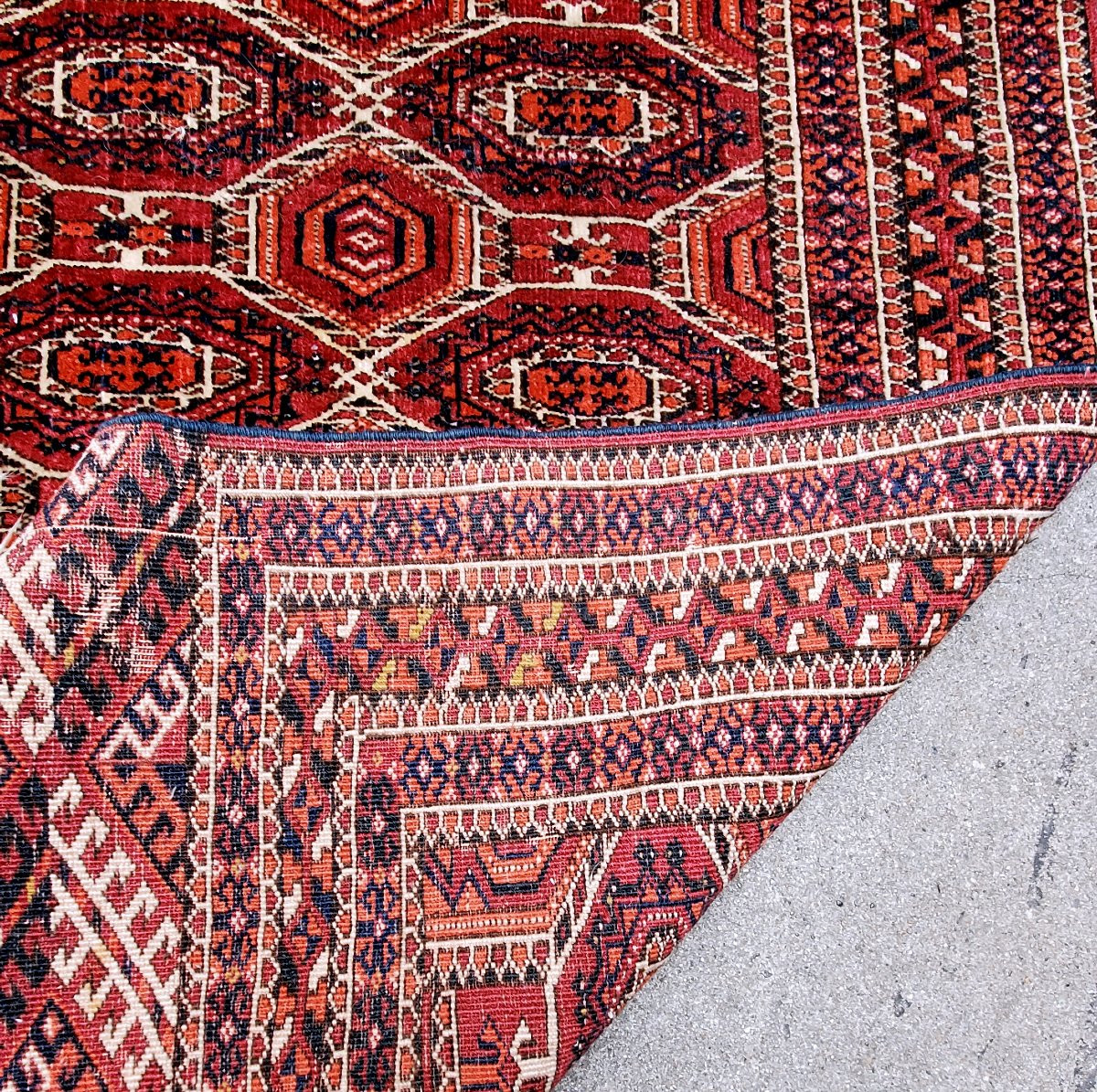 Tapis ancien Bokara, fabriqué en Asie centrale-photo-4