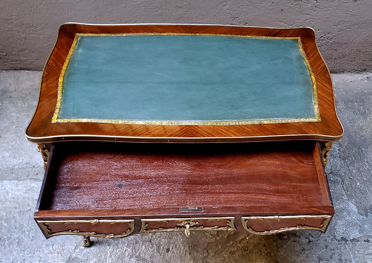 Antique French Napoleon III Desk In Rosewood And Bois De Rose-photo-3