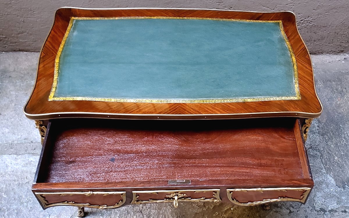 Bureau ancien Napoléon III en palissandre et bois de rose-photo-4