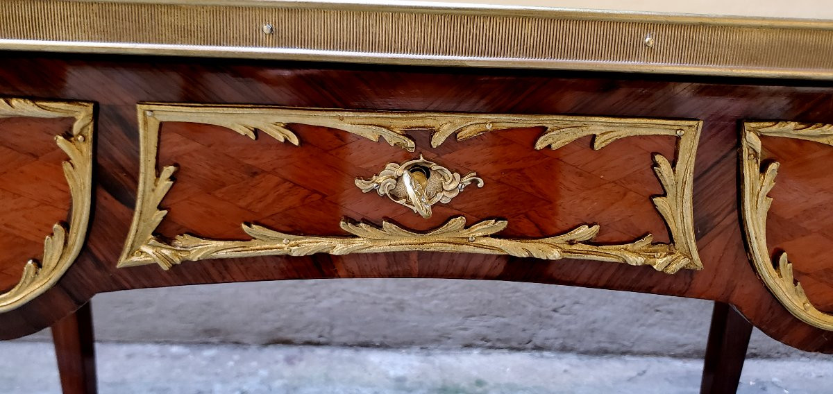 Antique French Napoleon III Desk In Rosewood And Bois De Rose-photo-3