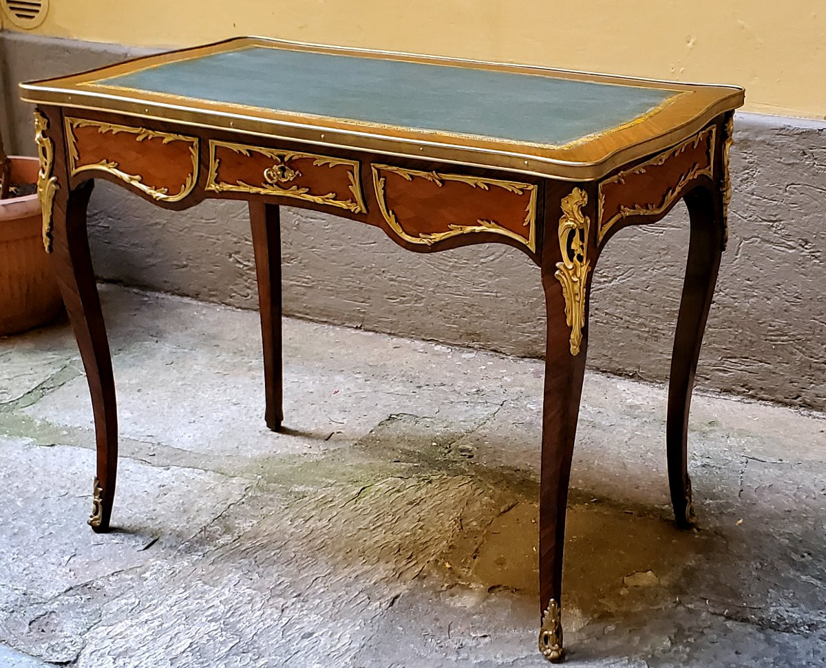 Antique French Napoleon III Desk In Rosewood And Bois De Rose-photo-6